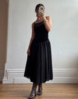 Vintage 80s Velvet Full Circle Midi Dress
