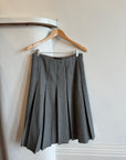 Vintage Wool Pleated School Skirt Grey