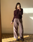 Vintage 90s Burnt Velvet Long Sleeved Top Plum