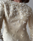 Vintage 60s Embellished Italian Made Silk and Wool Wedding Gown