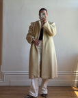 Vintage 60s Shearling Wool Long Coat Creme
