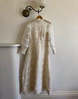 Vintage 60s Polka Dot Long Sleeved Wedding Dress Ivory