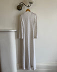 Vintage 60s Crochet Lace Long Sleeved Wedding Gown