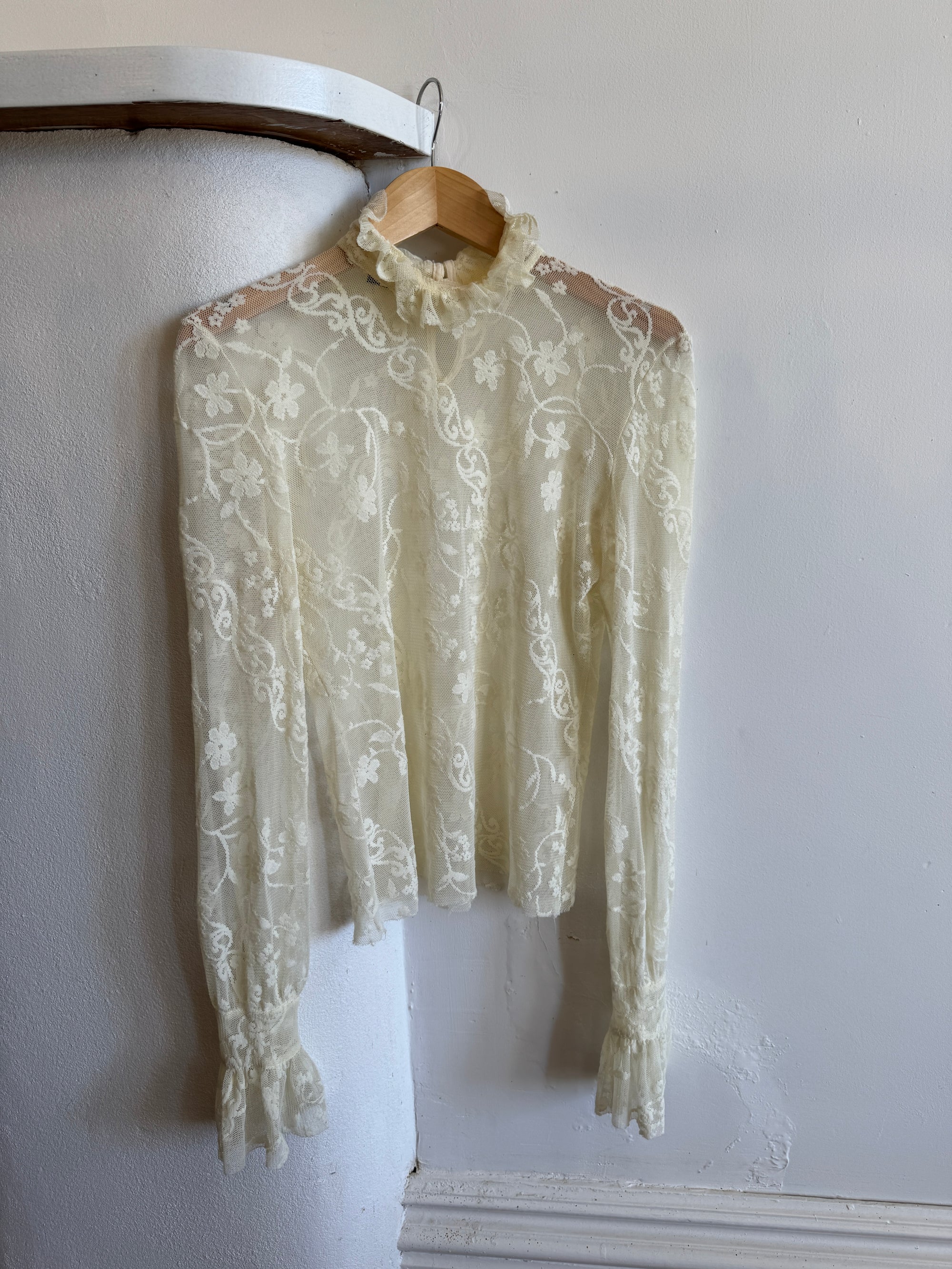 Vintage Carla Zampatti Lace Frill Blouse