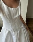 Vintage 90s Satin Princess Cut Wedding Dress