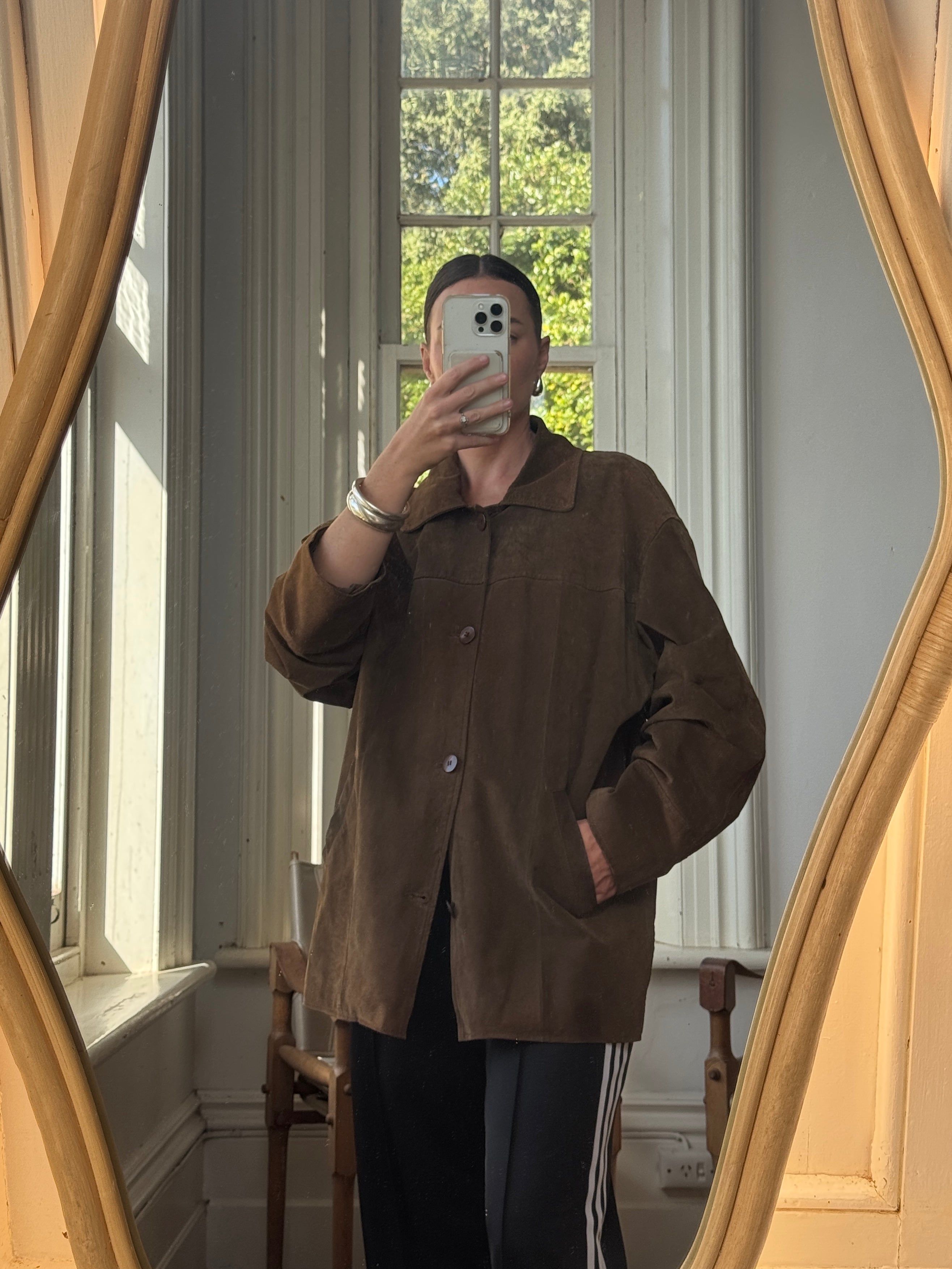 Vintage 90s Cognac Suede Barn Jacket