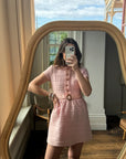 Vintage 60s Pure Wool Micro Mini Dress Baby Pink