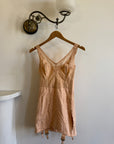 Vintage 40s Apricot Corset Lingerie Onepiece
