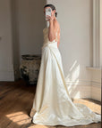 Vintage Y2K Vera Wang Silk Pleated Wedding Gown
