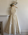 Vintage 90s Pure Silk Halter Princess Wedding Dress