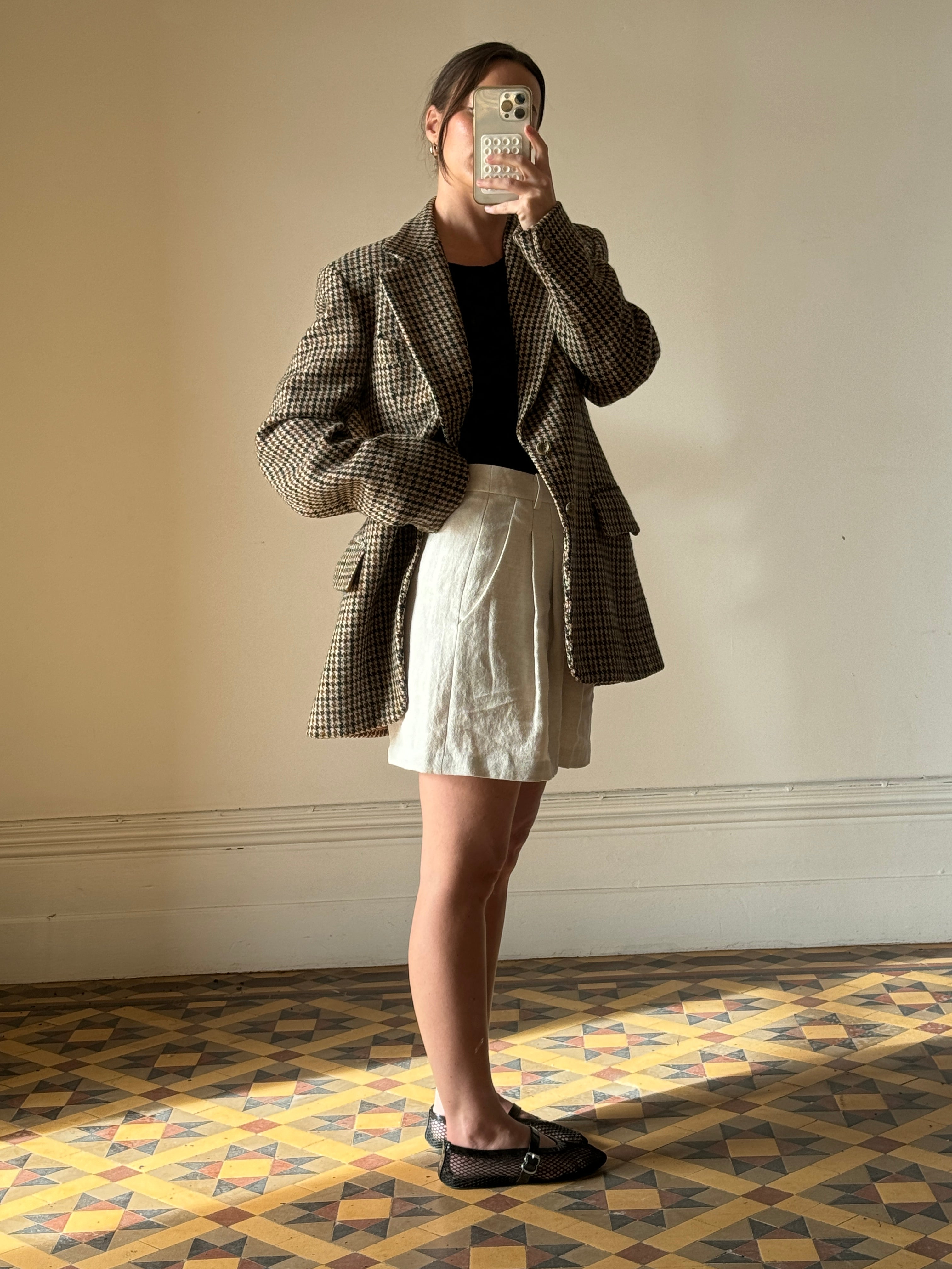 Vintage 90s Brown and Olive Tweed Wool Blazer