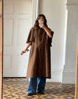 Vintage 50s Wool Button Up Cape Trench