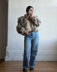 Vintage 60s Chunky Rabbit Fur Jacket Arctic