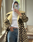 Vintage Rare 70s Mink Fur Checkerboard Coat