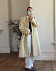 Vintage 60s Shearling Wool Long Coat Creme