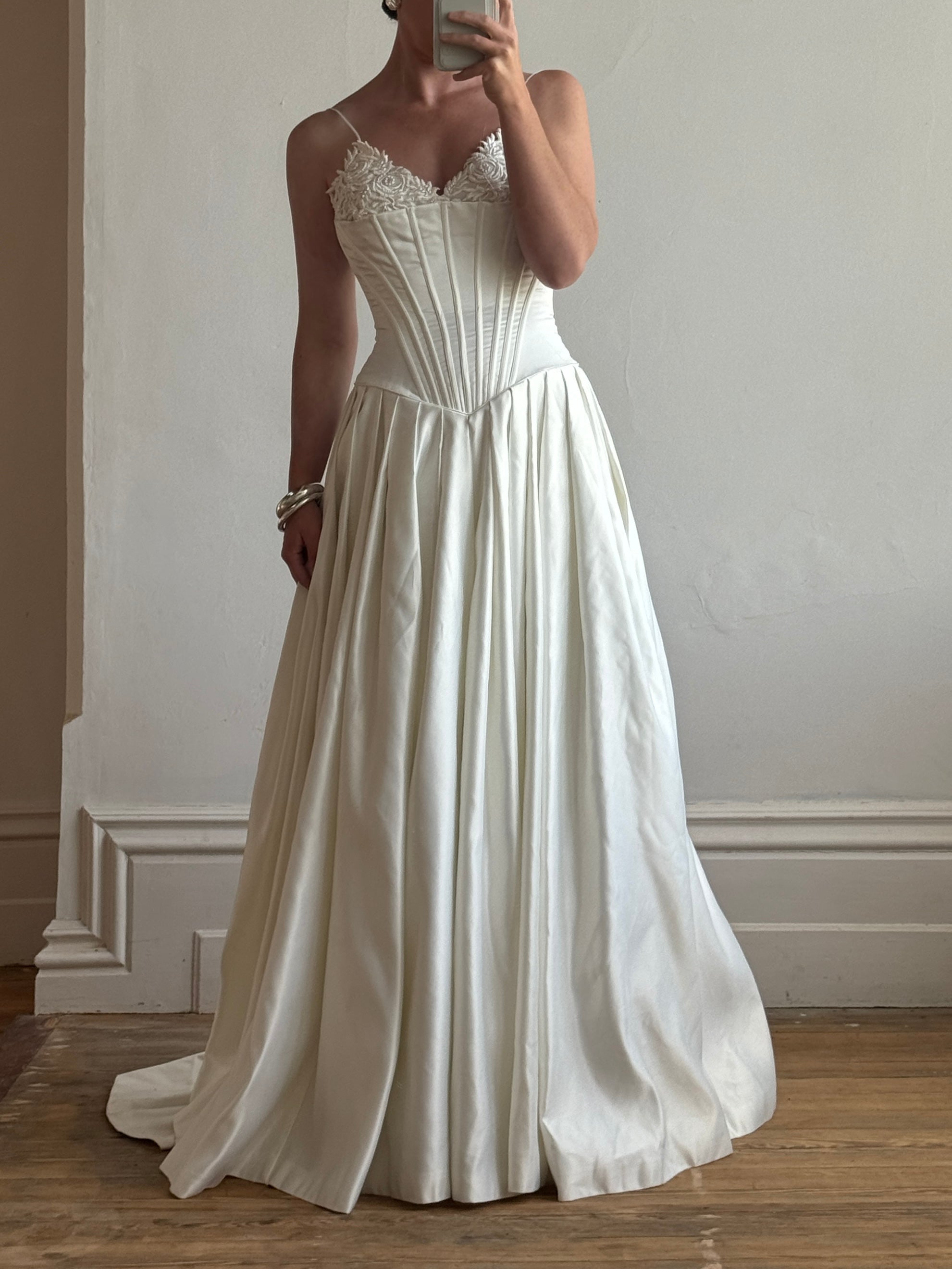 Vintage 1992 Corset Satin Wedding Gown