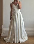 Vintage 1992 Corset Satin Strappy Wedding Gown