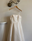 Vintage 90s Satin Strapless A-Line Wedding Dress With Train