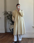 Vintage 60s Shearling Wool Long Coat Creme