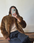 Vintage Caramel Faux Fur Jacket