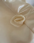 Vintage 90s Ivory Satin Column Midi with Rosette