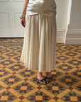 Vintage Satin and Chiffon Midi Bridal Skirt