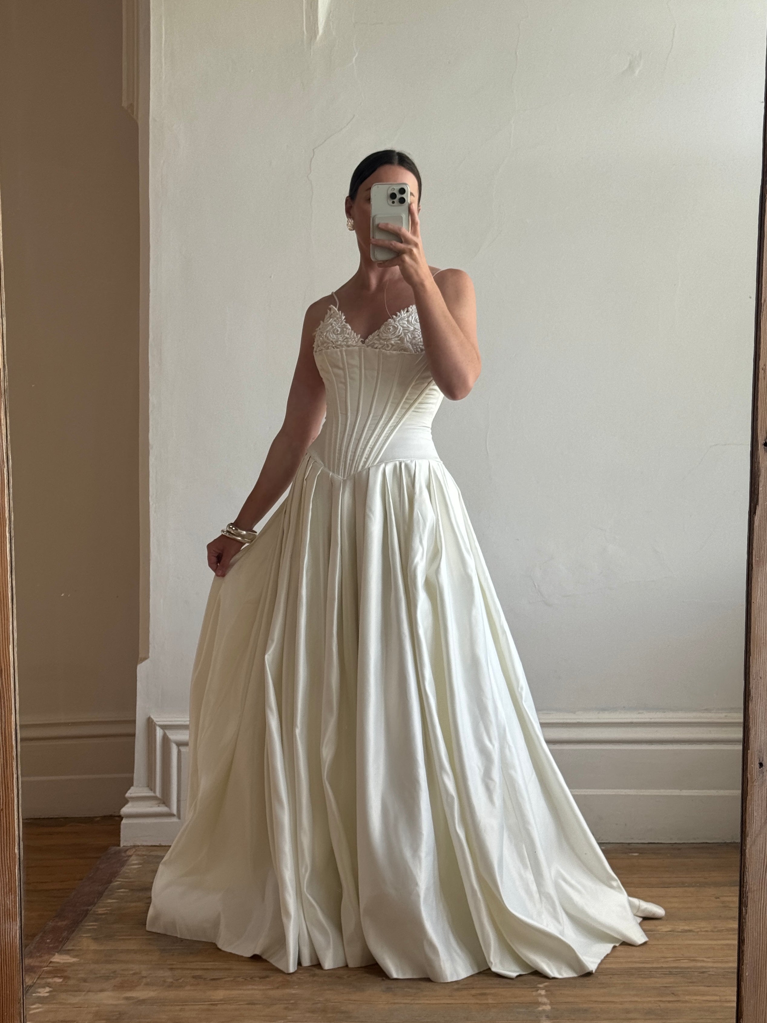 Vintage 1992 Corset Satin Wedding Gown