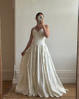Vintage 1992 Corset Satin Strappy Wedding Gown