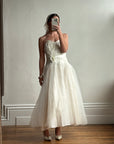 Vintage 50s Gold Brocade and Tulle Wedding Gown