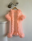 Vintage 50s Ruffled Cape Peach