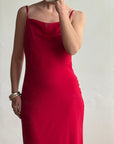 Vintage 90s Scarlett Cowl Neck Slip Dress