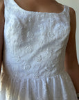 Vintage 90s Scoop Neck Floral Wedding Dress