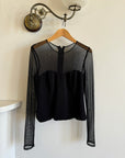 Vintage 90s Australian Made Black Mesh Long Sleeved Top