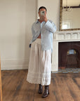 Vintage Edwardian Cotton Basque Waist Skirt