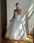 Vintage Y2K Pure Silk Drop Waist Princess Wedding Gown