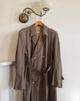 Vintage 70s Showerproof Double Breasted Trench Coat Olive