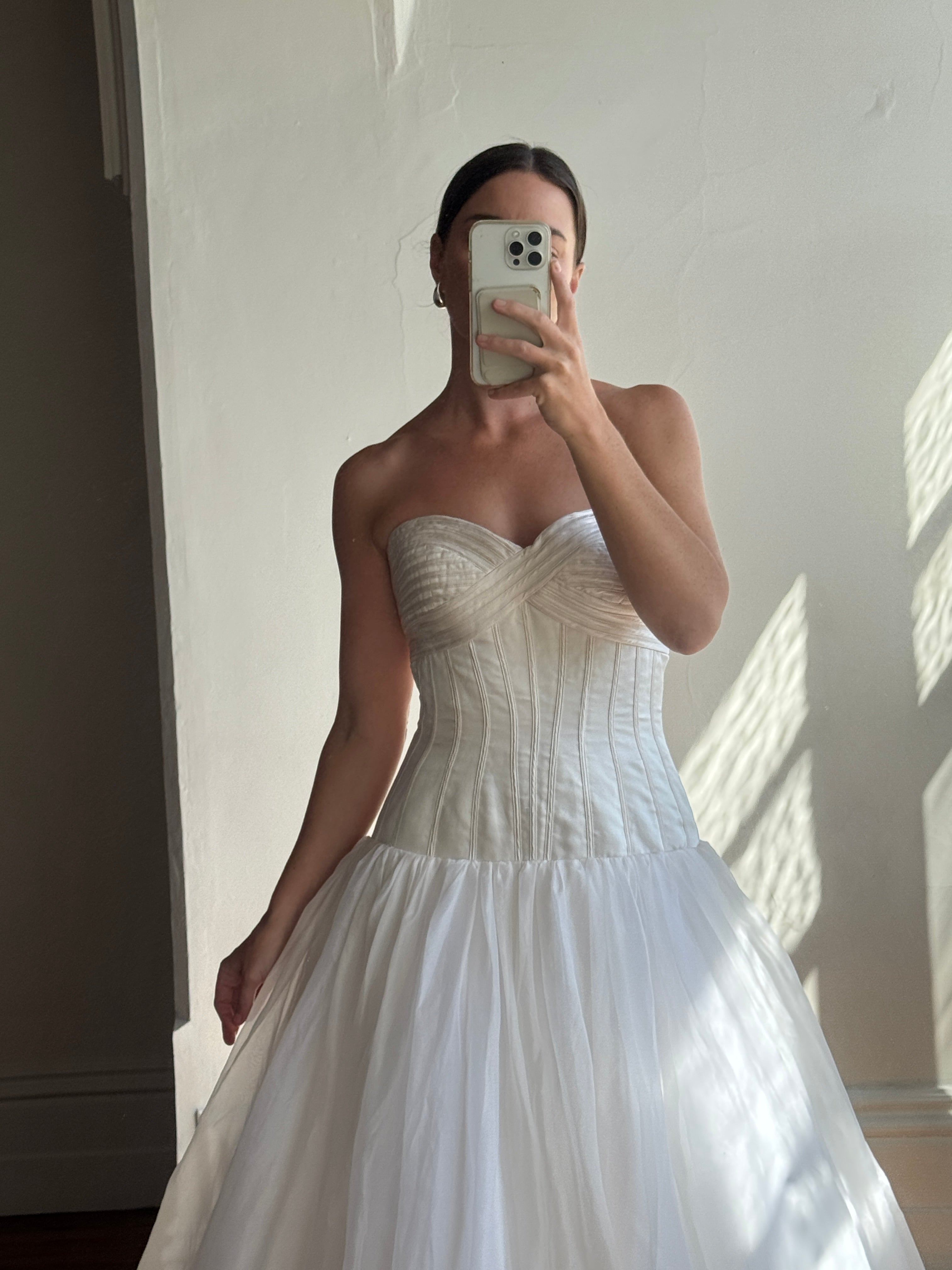 Vintage Y2K Pure Silk Drop Waist Princess Wedding Gown