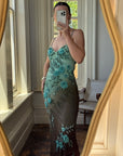 Vintage 90s Rare Ombre Embellished Mermaid Dress