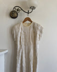 Vintage 80s Fringed Mini Party Dress Ivory