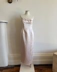 Vintage 90s Satin Classic Bow Bridesmaid Dress Baby Pink