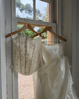 Vintage 90s Italian Sequin Bustier and Ruffle Skirt Bridal Set