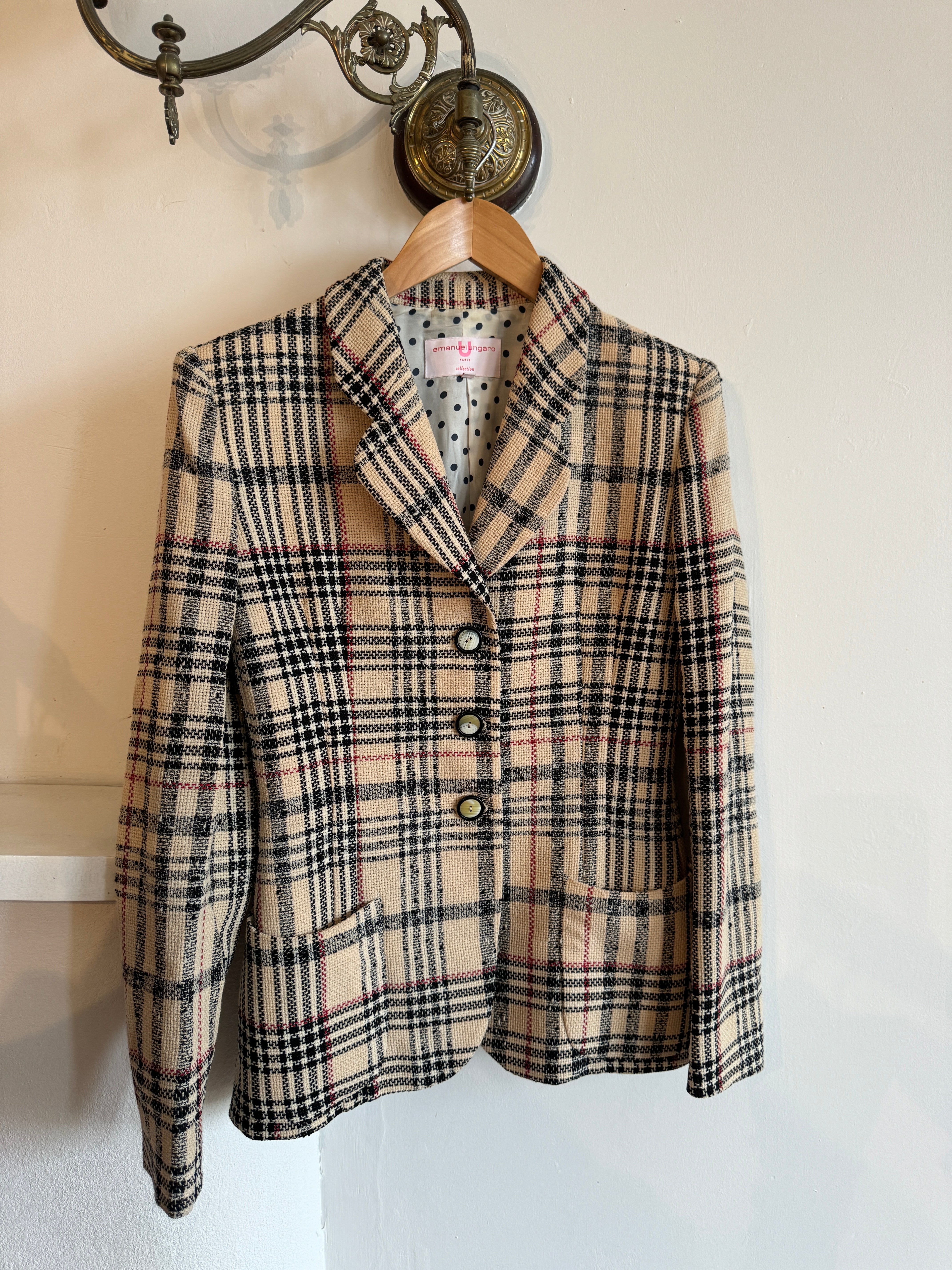 Vintage Emanuel Ungaro Tweed Tailored Blazer