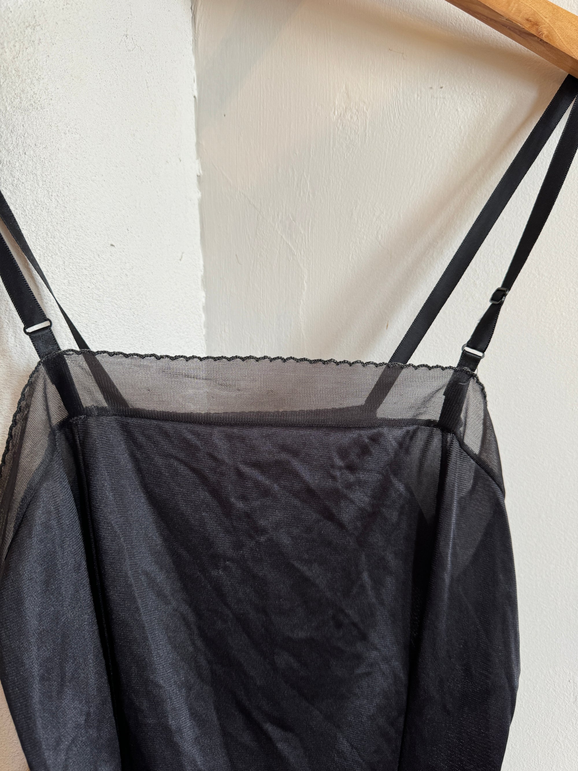 Vintage Square Front Black Cami