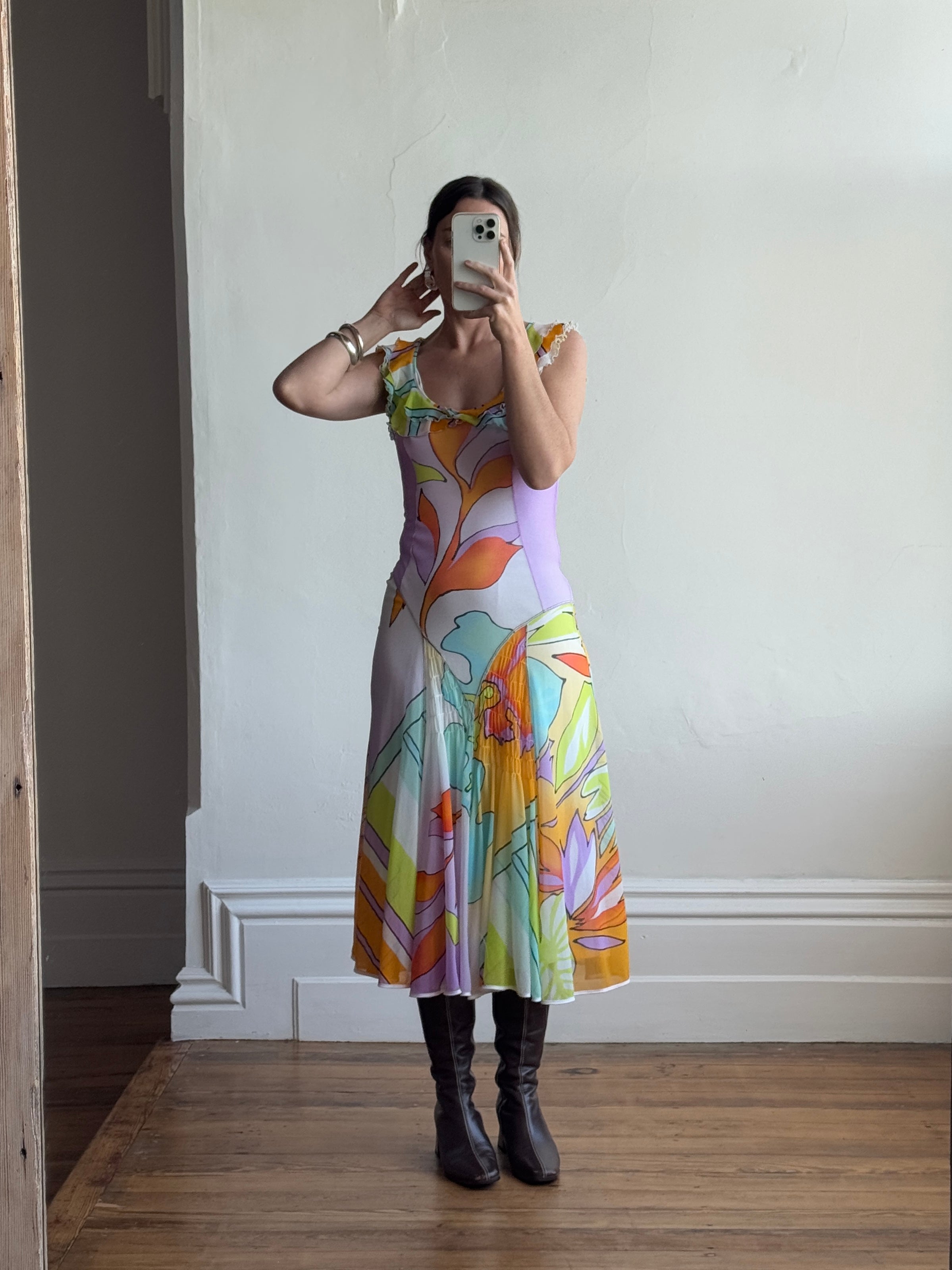 Vintage 90s Italian Slip Sundress Multi