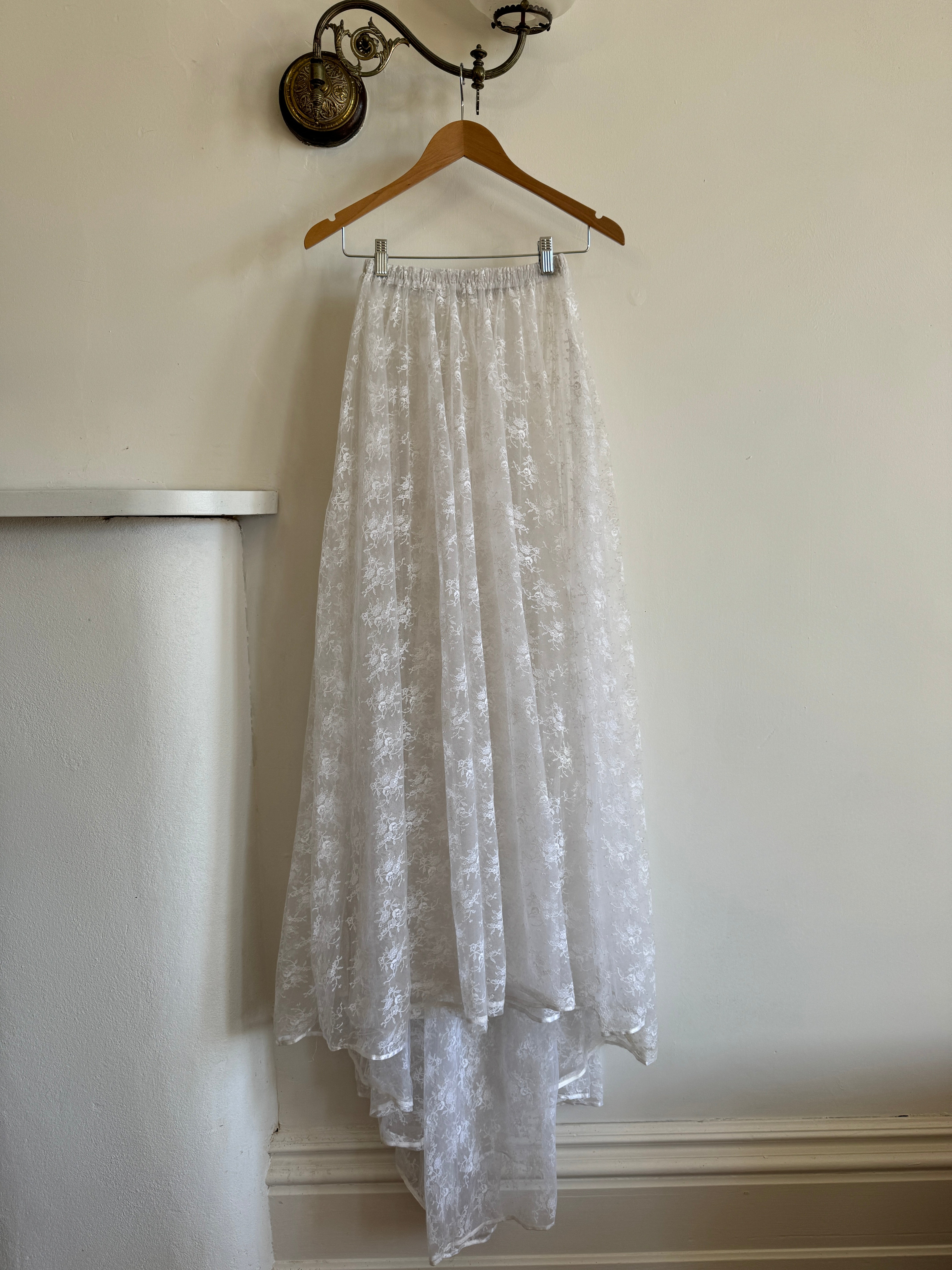 Vintage Lace Bridal Skirt with Train