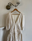 Vintage 80s Pure Silk Drop Waist Bridal Midi