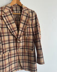 Vintage Boss Caramel Plaid Tailored Blazer
