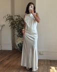 Vintage 90s Satin High Front Slip Wedding Gown