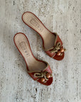 Vintage 90s Loewe Tan Rope Kitten Heels