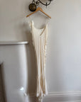 Vintage 90s Pure Silk 3D Floral Fairy Dress Ivory
